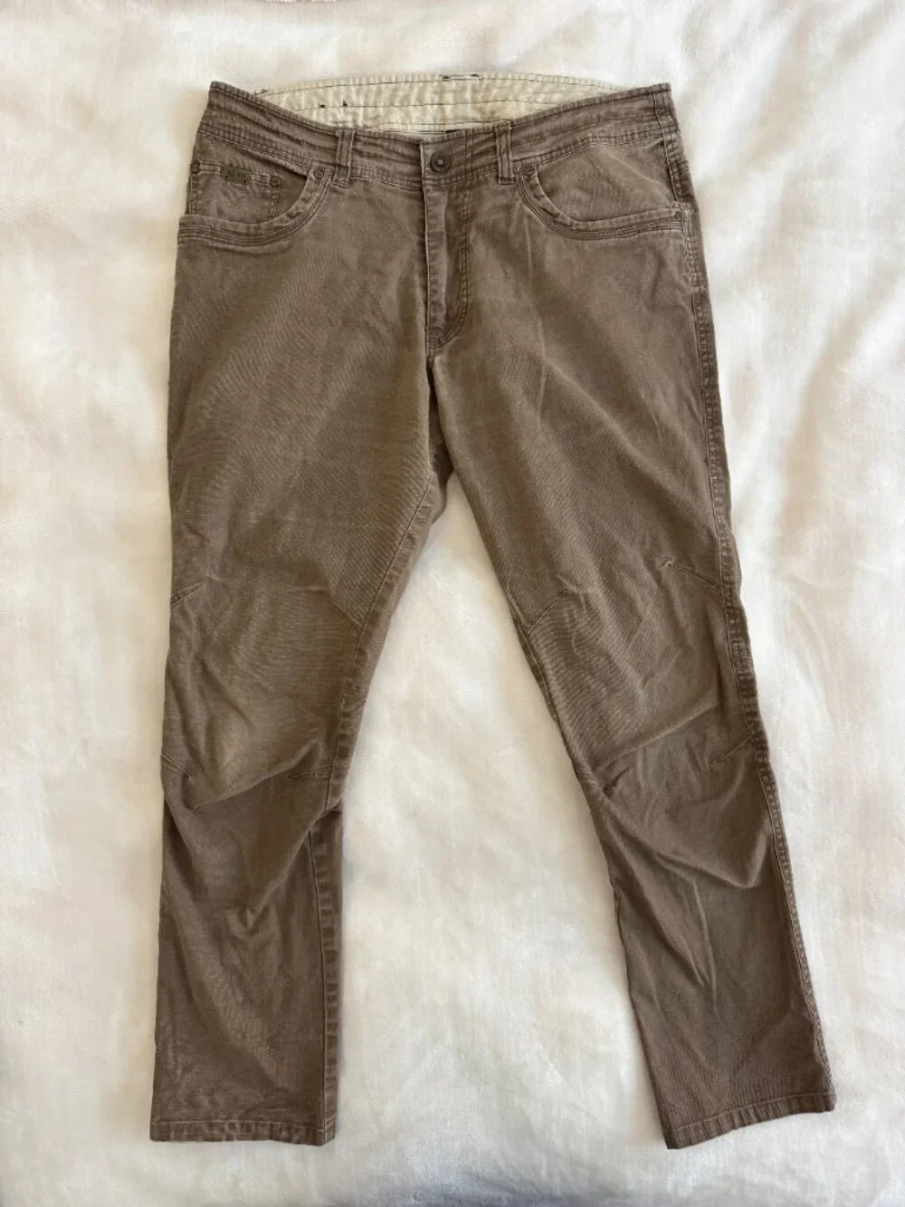 KUHL Free Kanvus Jean Mens 36x32 Brown Canvas Hiking Workwear Pants Stretch